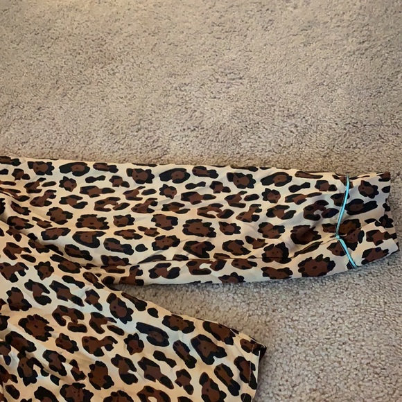 Cheetah Print with Aqua Trim Pajama Set - Picture 5 of 13